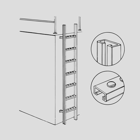 Stainless steel vertical ladder